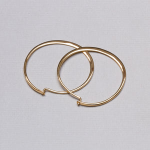 Gold-plated Flat Hoop Earrings