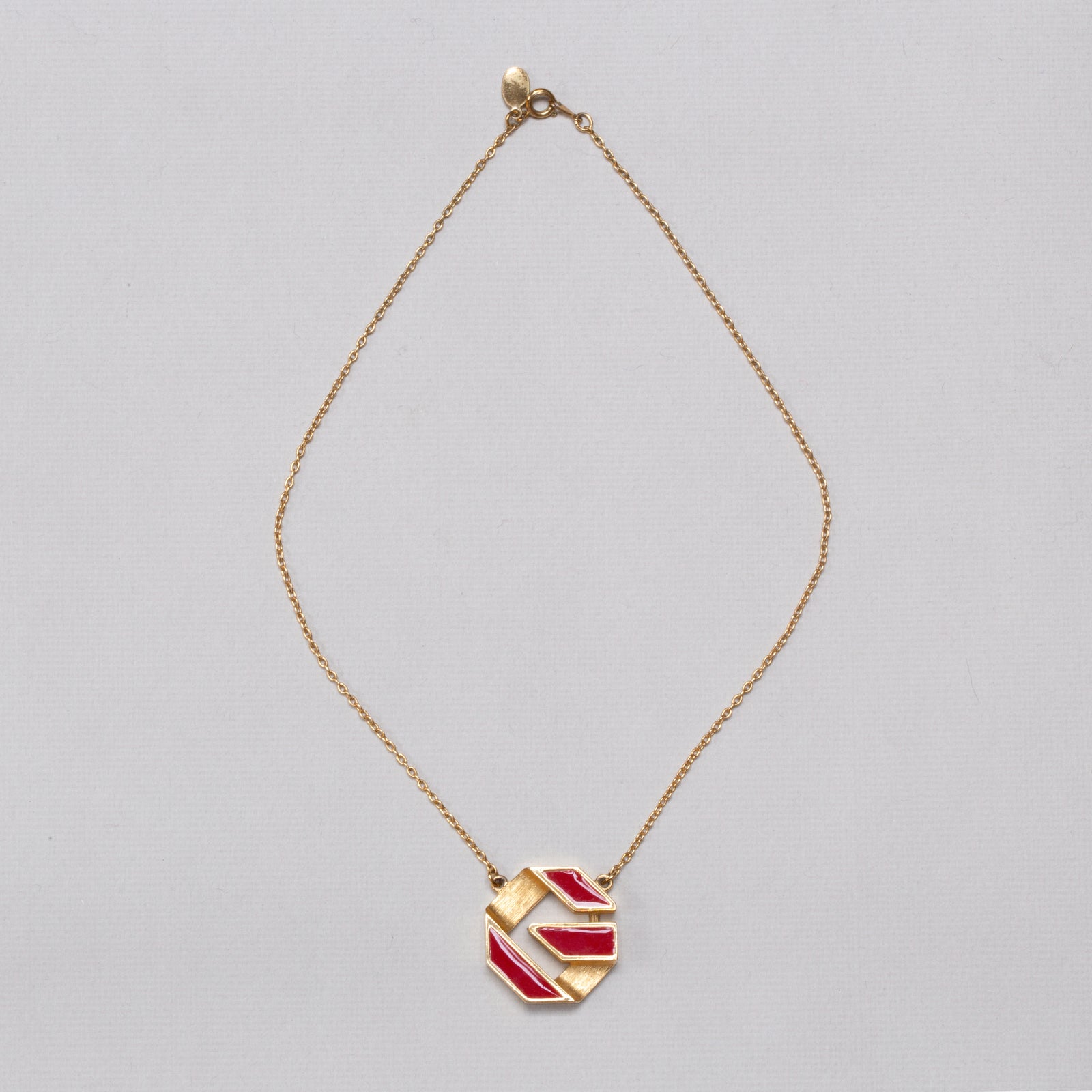 Vintage Givenchy Red Enamel Necklace