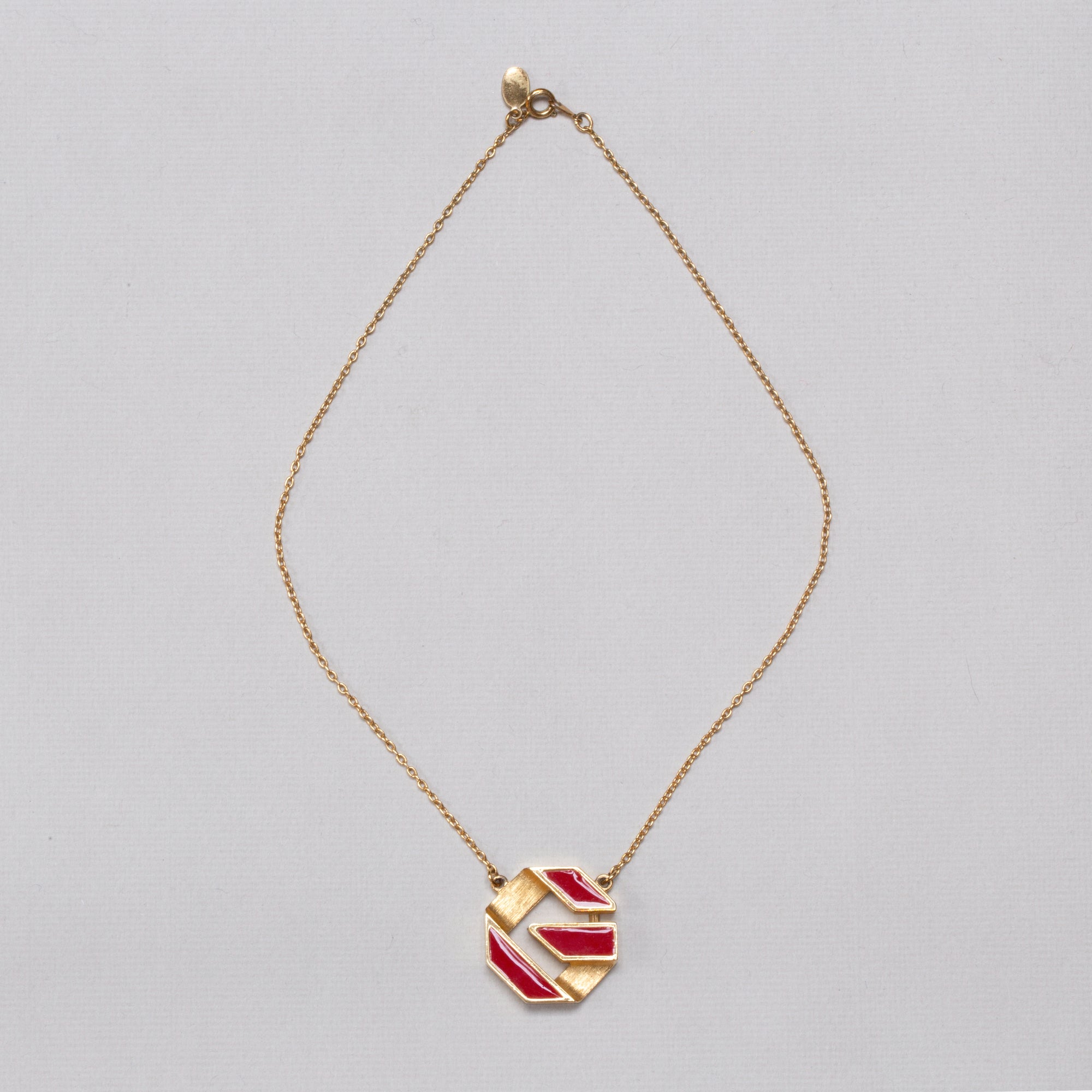 Vintage Givenchy Red Enamel Necklace