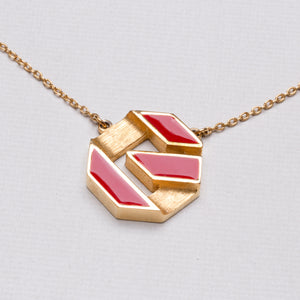 Vintage Givenchy Red Enamel Necklace