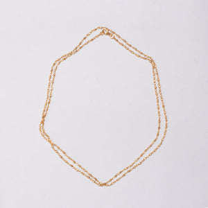 Long Gold-plated Silver Beads Chain Necklace