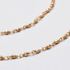 Long Gold-plated Silver Beads Chain Necklace