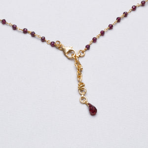 Long Gold-plated Chain Necklace with Amethyst