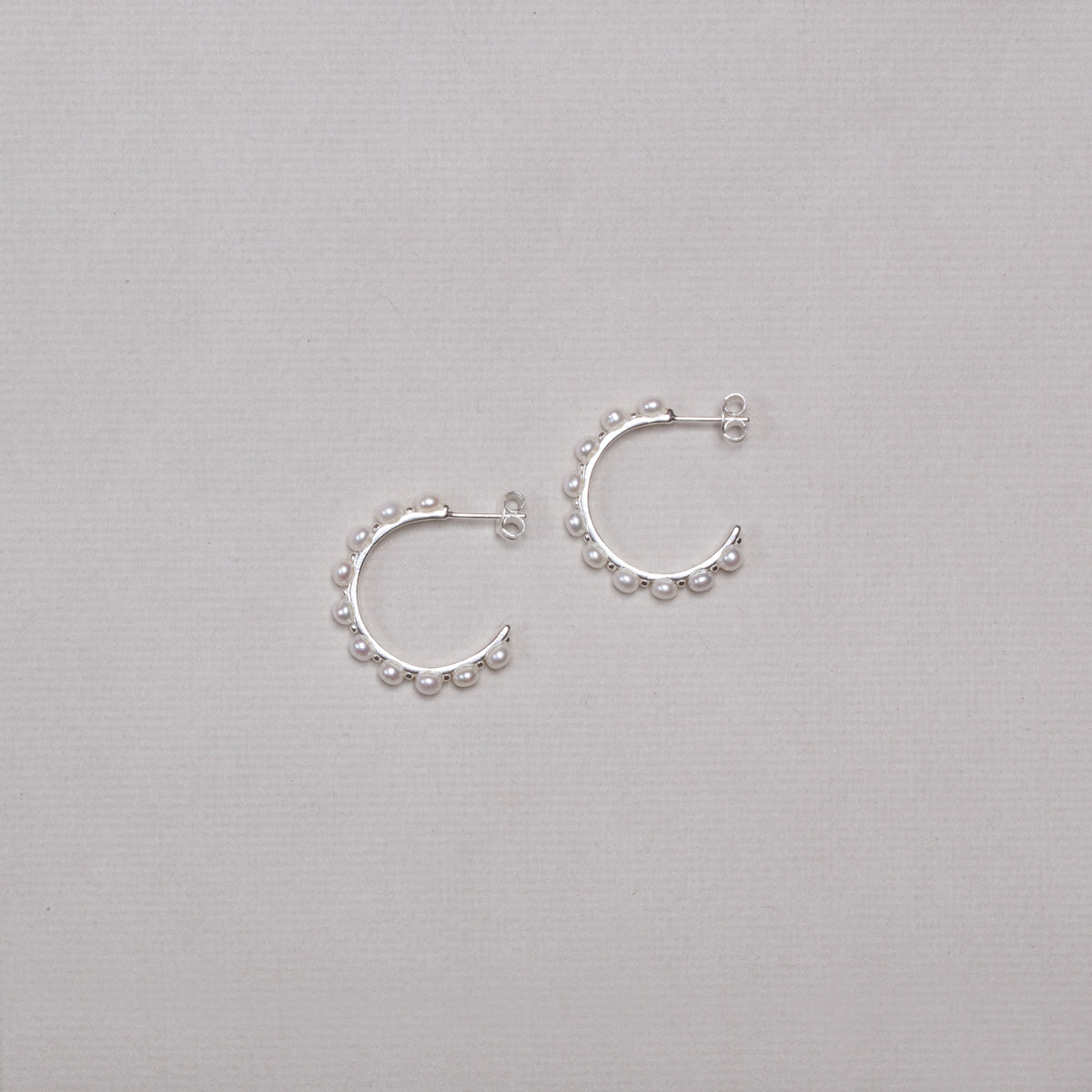Pearl Stud Hoop Earrings