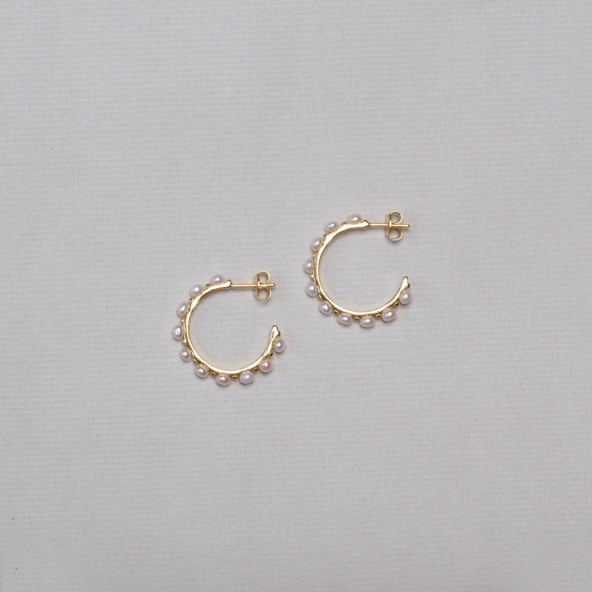 Pearl Stud Hoop Earrings