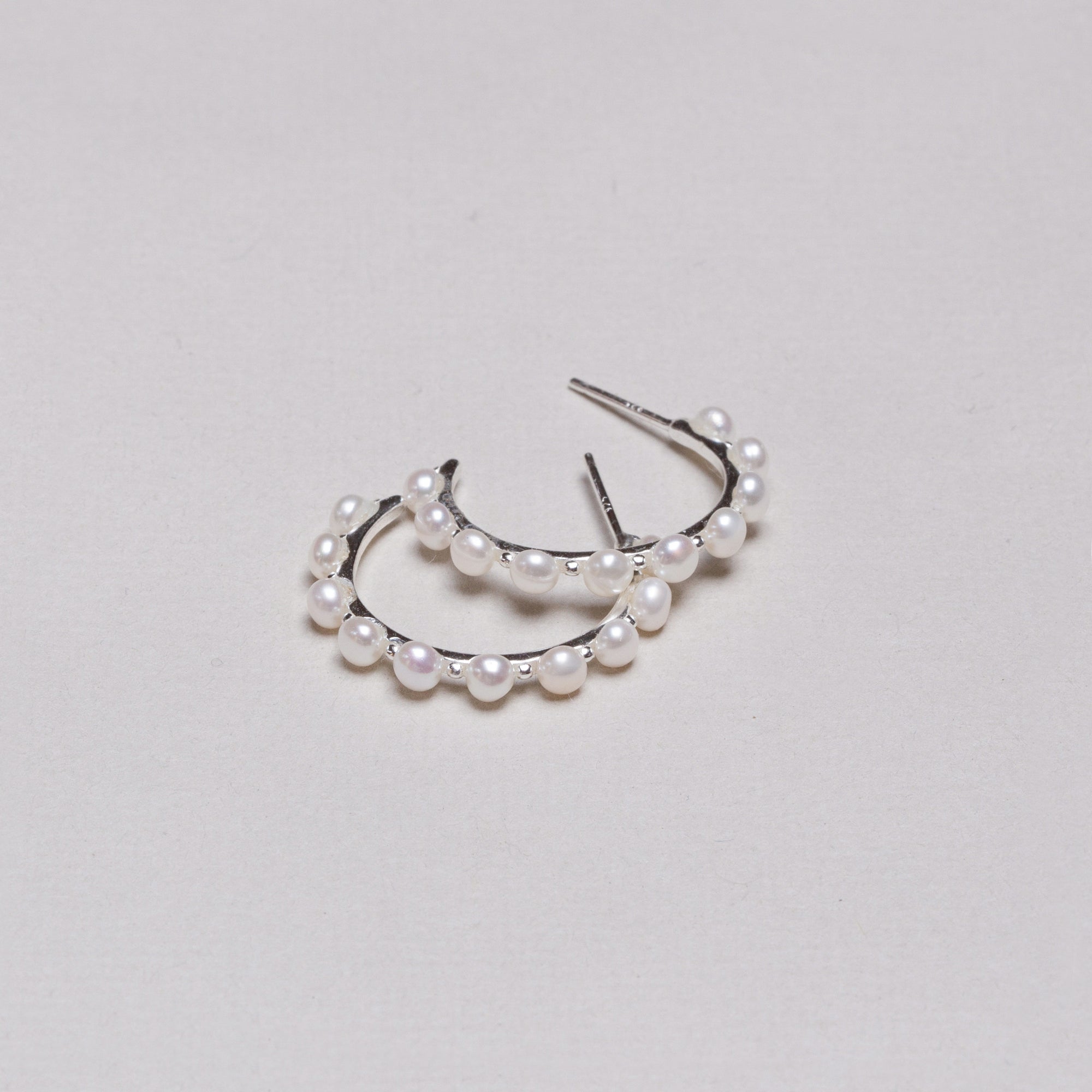 Pearl Stud Hoop Earrings