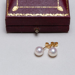 Vintage Asprey Pearl Stud Earrings