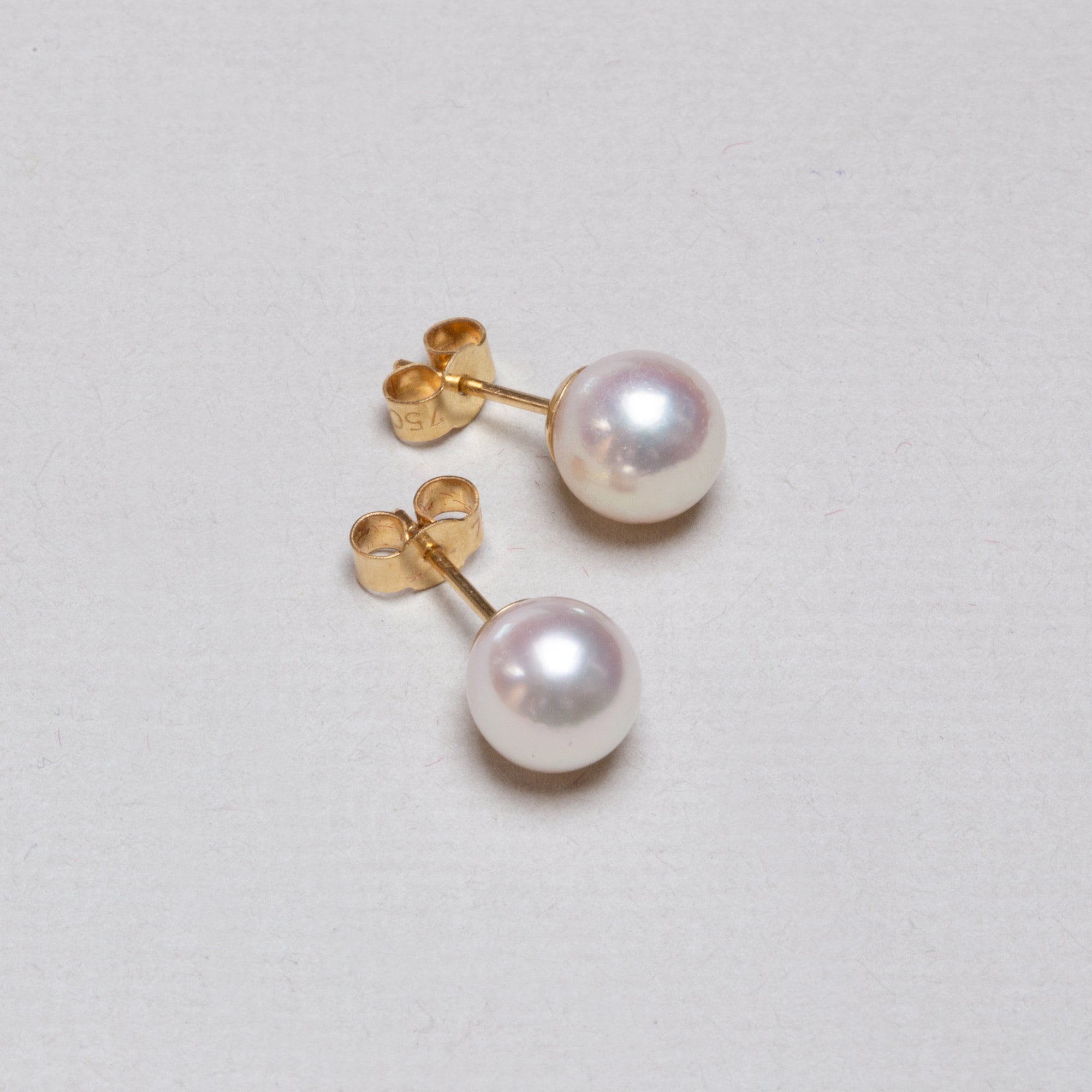 Vintage Asprey Pearl Stud Earrings