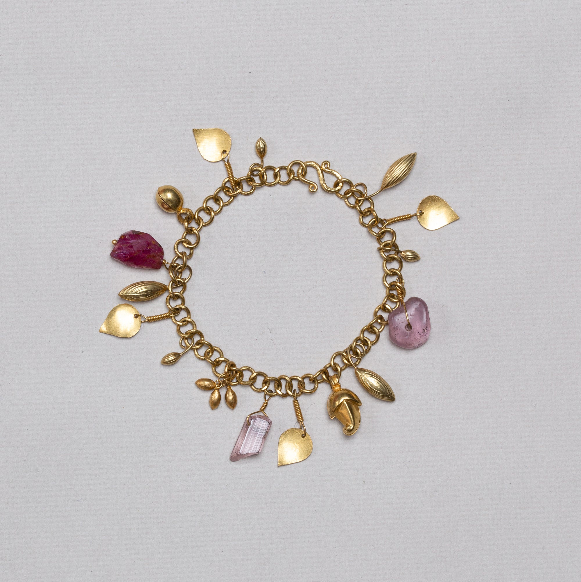 Gold Charm Pendant Bracelet