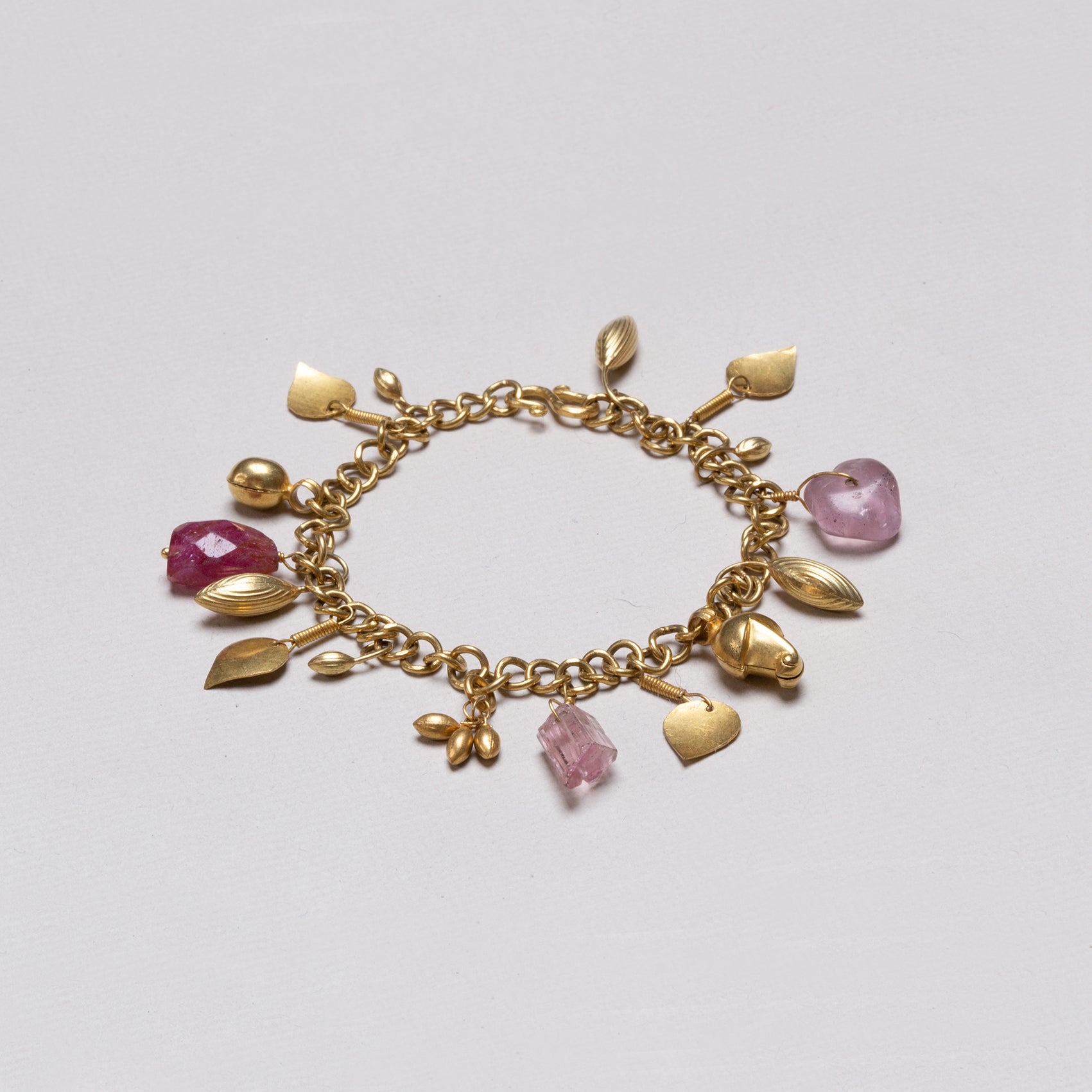 Gold Charm Pendant Bracelet