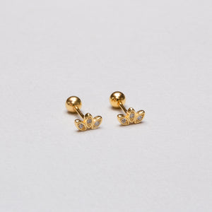 Gold-plated and Silver Petal Stud Cartilage Earring