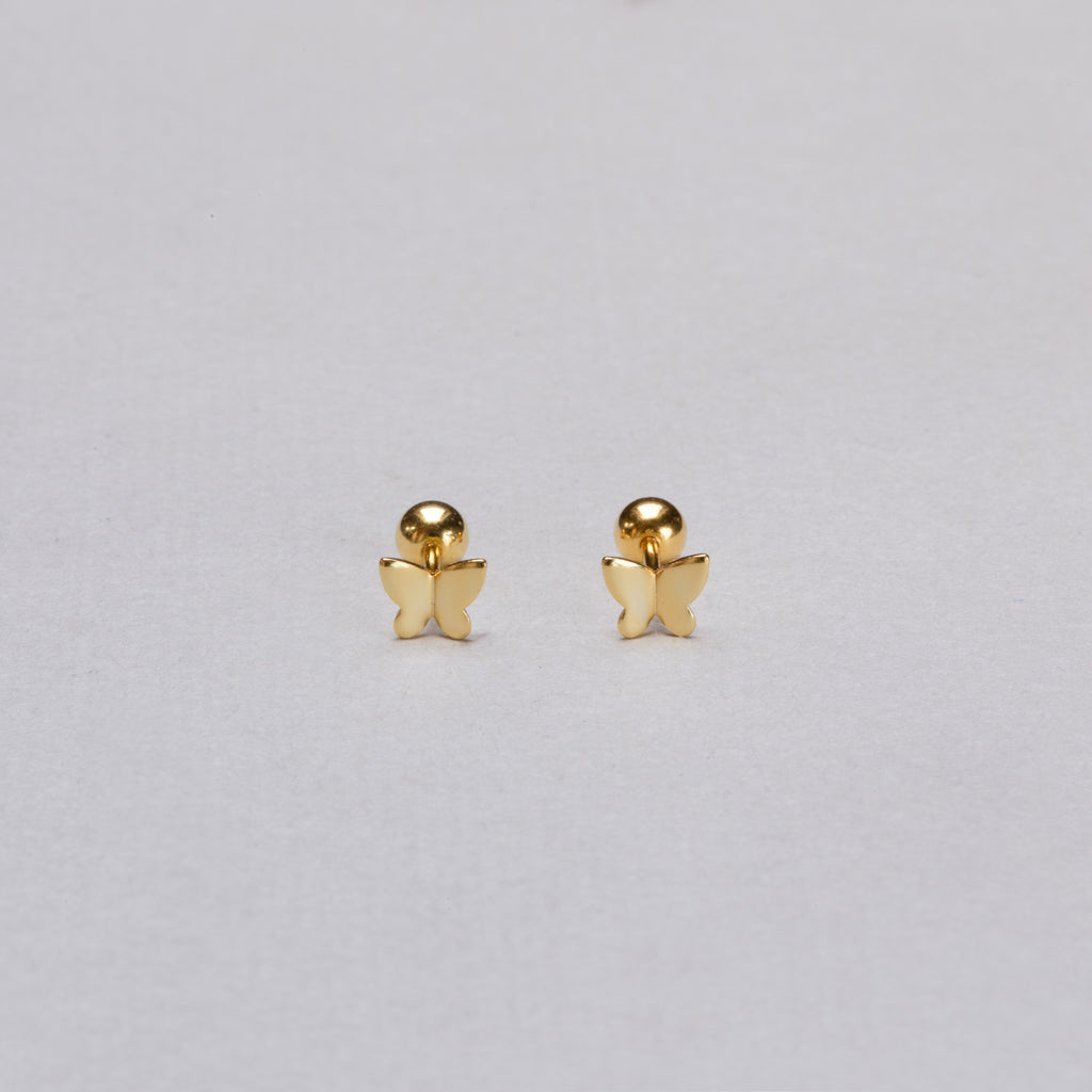 Gold-plated and Silver Butterfly Stud Cartilage Earring