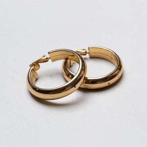 Vintage Gold Clip-on Hoop Earrings