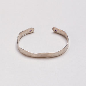 Sterling Silver Bangle Bracelet with Amethyst