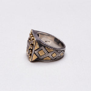 Gold and Silver Ring with Diamond