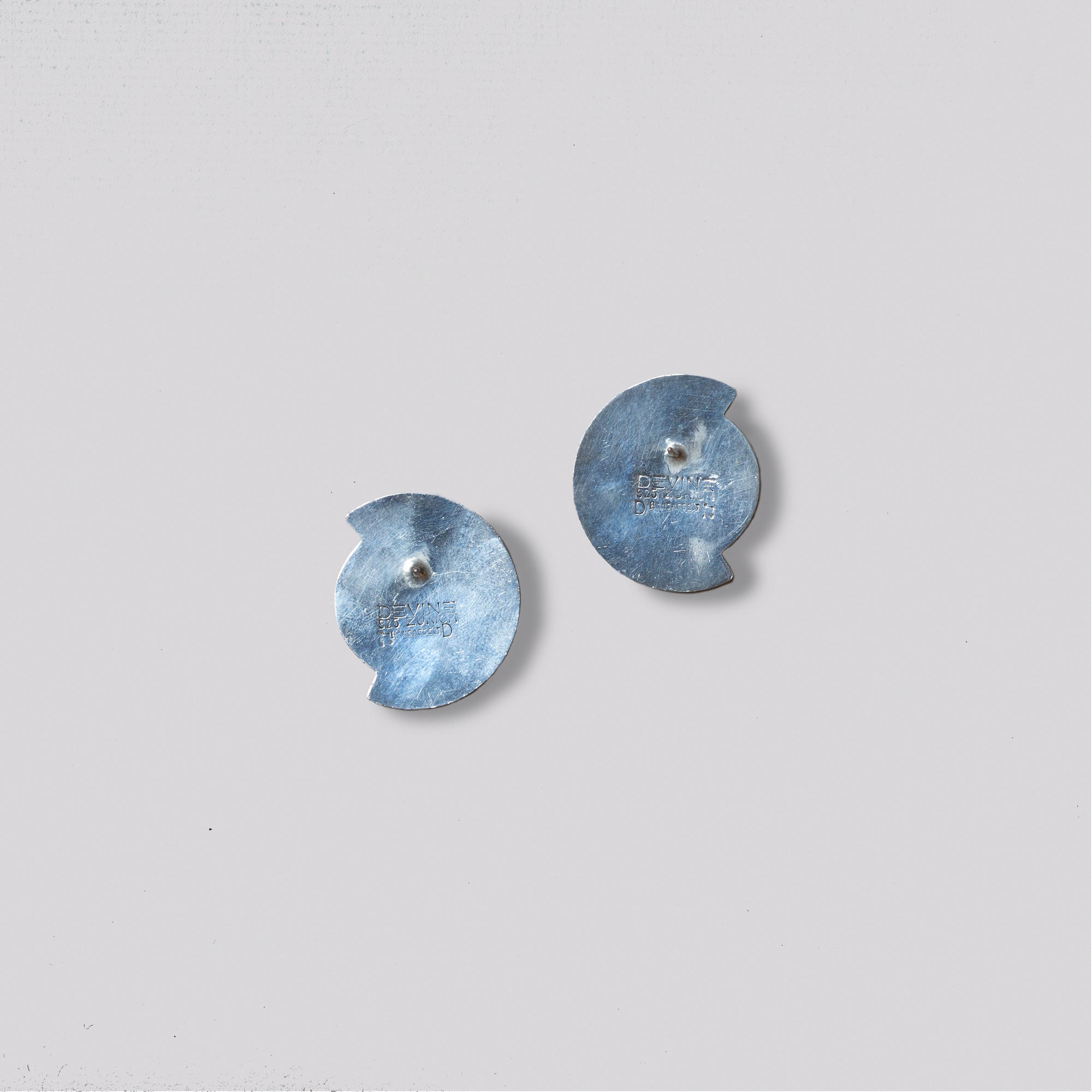 Silver Stud Earrings with Lapis