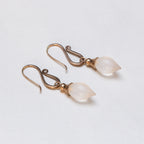 Set of Silver Necklace and Earrings with Frosted Glass