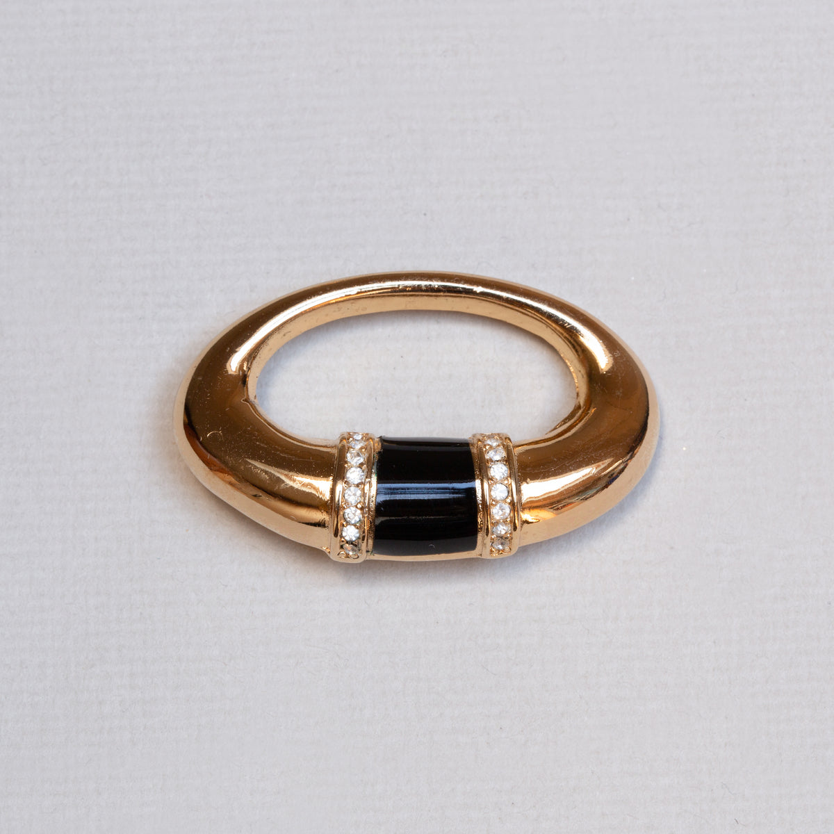 Vintage Christian Dior Gold-plated Brooch with Rhinestones