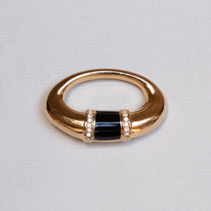 Vintage Christian Dior Gold-plated Brooch with Rhinestones