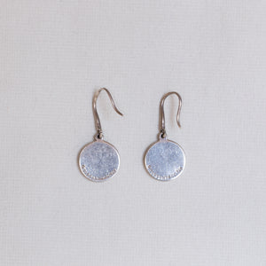 Vintage Disc Drop Earrings in Sterling Silver