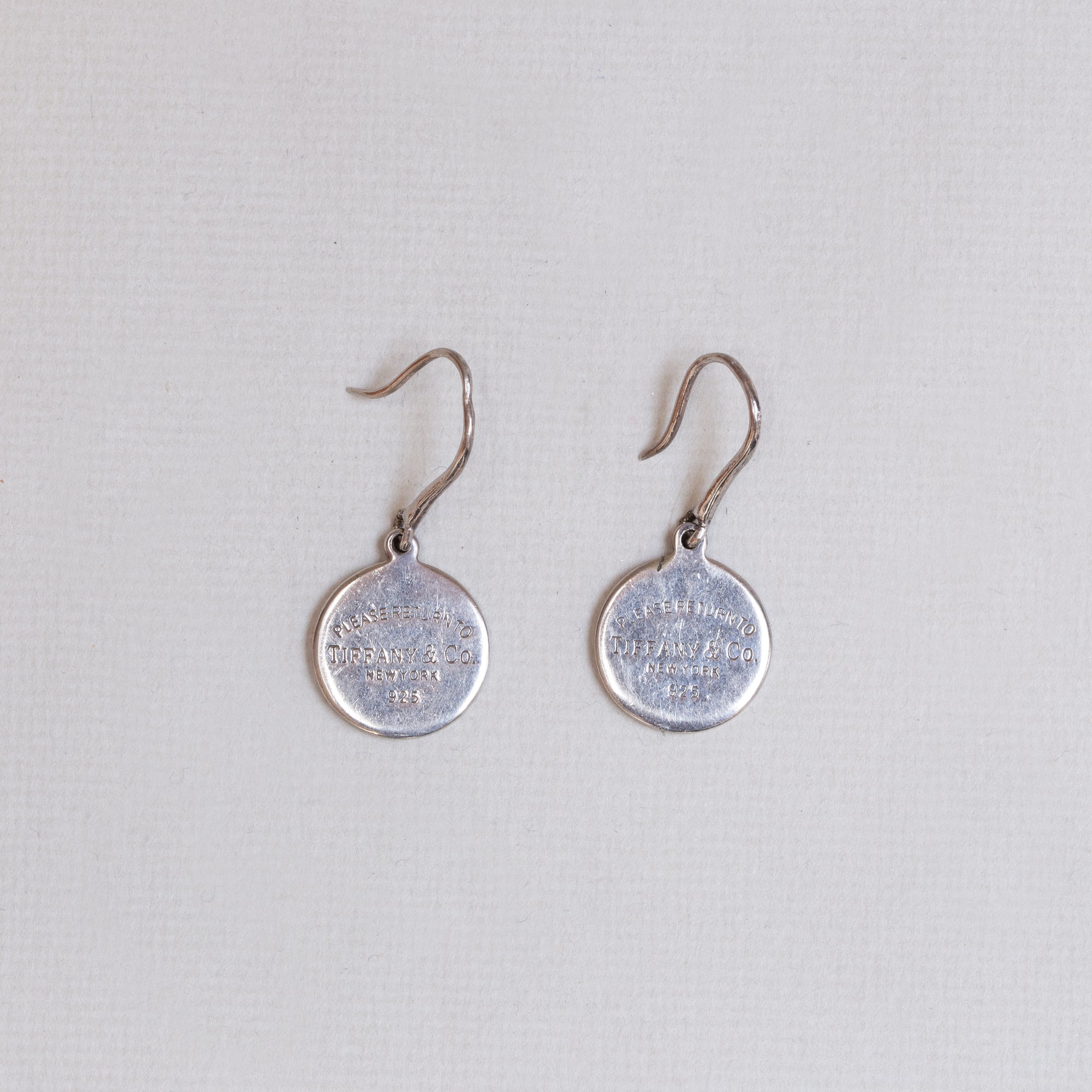 Vintage Disc Drop Earrings in Sterling Silver