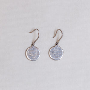 Vintage Disc Drop Earrings in Sterling Silver