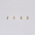 V and X Gold-plated Silver Stud Earrings