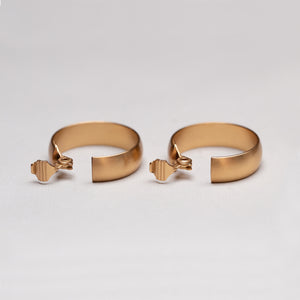 Vintage Matte Gold Clip-on Hoop Earrings