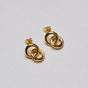 Double Circle Drop Stud Earrings