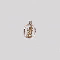 Vintage Gold St. Christopher Pendant with Black Diamonds