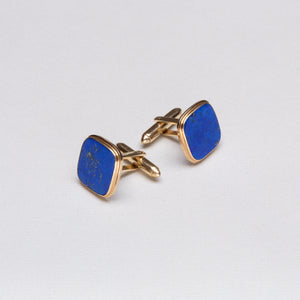 14ct Gold Vintage Cufflinks with Lapis