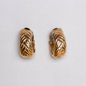 Vintage Braided Gold Clip-on Earrings