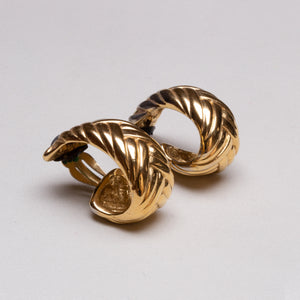 Vintage Braided Gold Clip-on Earrings