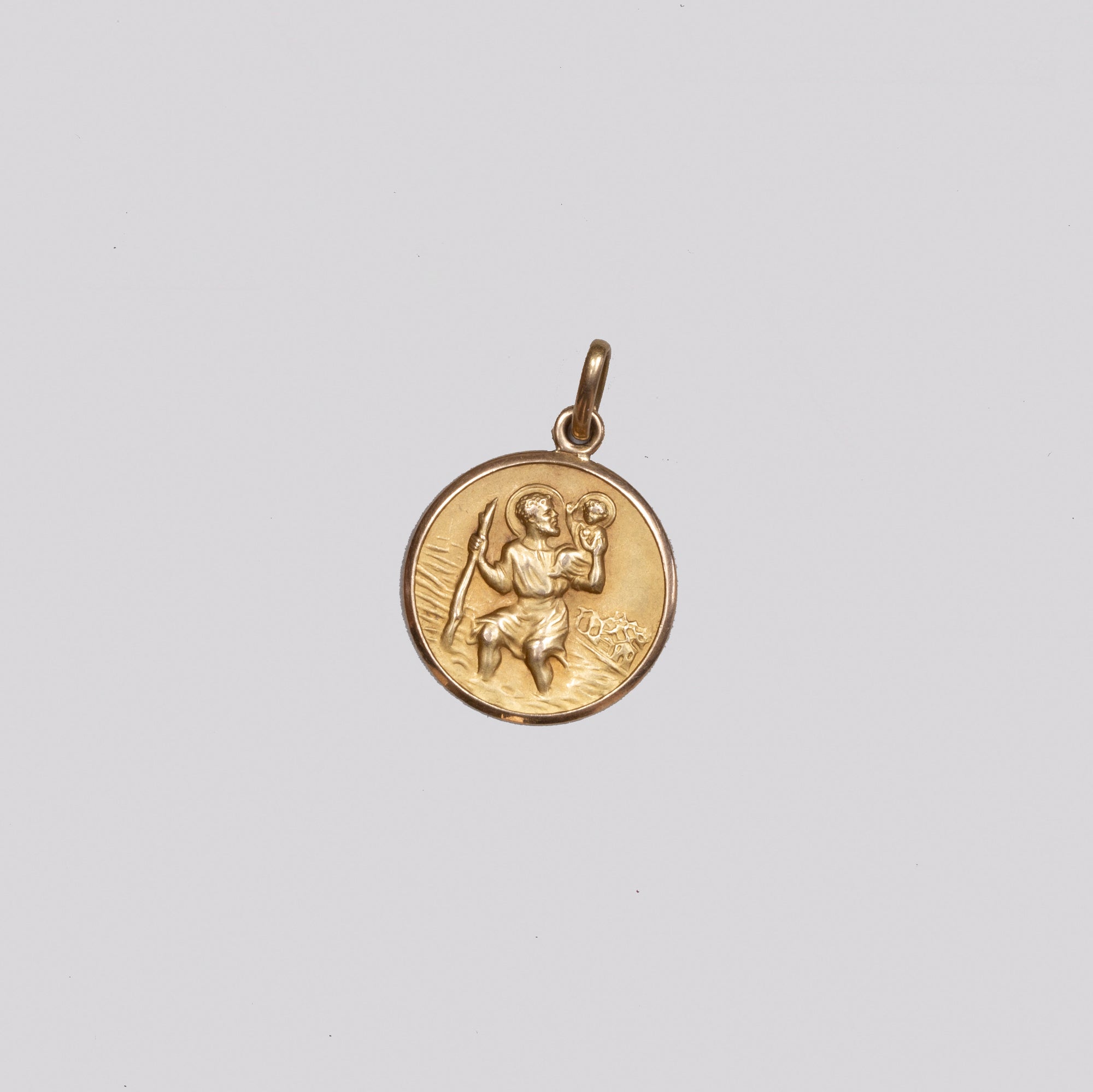 Vintage 18ct Gold St. Christopher Charm Pendant