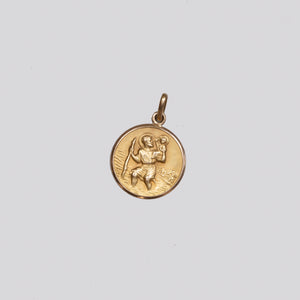 Vintage 18ct Gold St. Christopher Charm Pendant