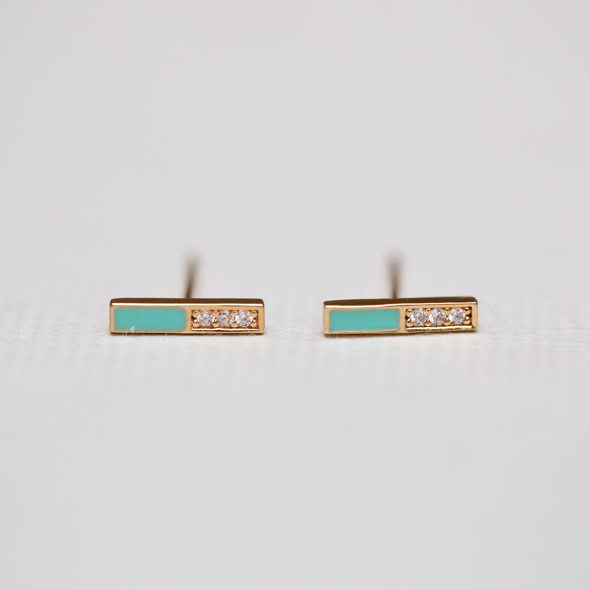 Turquoise Bar Stud Earrings