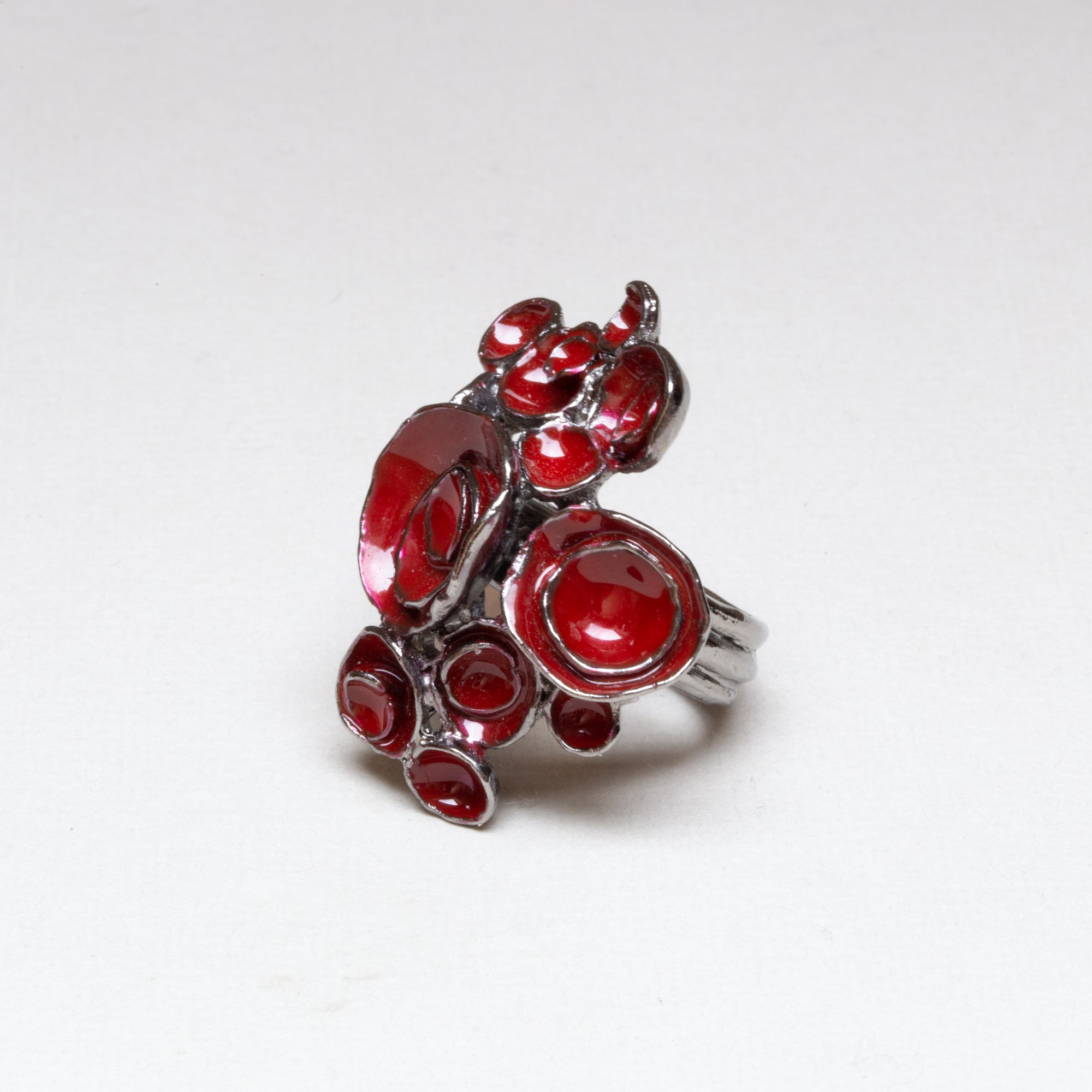 Vintage YSL "Arty" Red Flower Ring