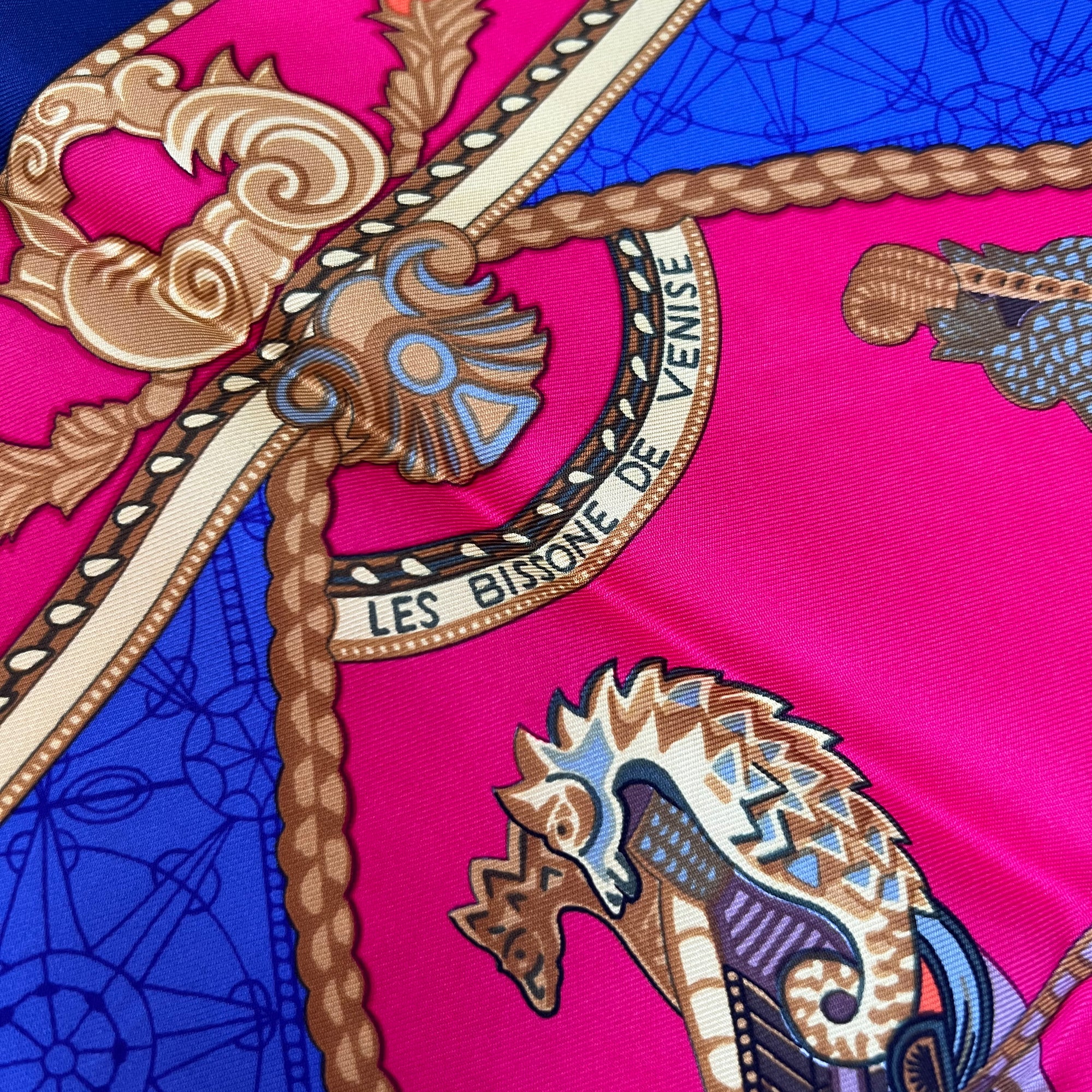 Vintage Hermes Silk Scarf "Les Bissone de Venise"