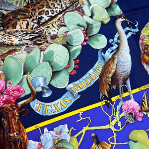 Vintage Hermes Silk Scarf "Texas Wildlife"