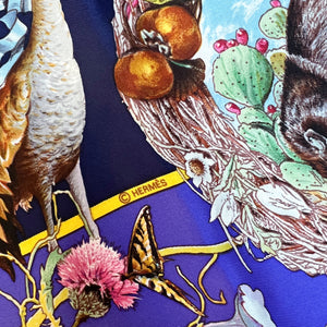 Vintage Hermes Silk Scarf "Texas Wildlife"