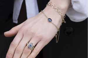 Gold Chain Lapis Lazuli Bracelet