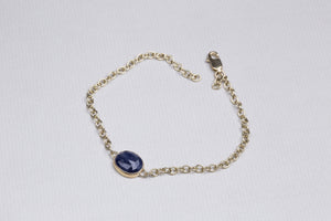 Gold Chain Lapis Lazuli Bracelet