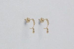 Eye Pendant Diamond Hoop Earrings
