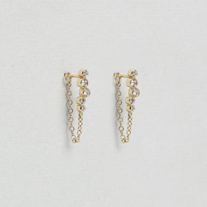 Constellation Gold Chain Diamond Stud Earrings