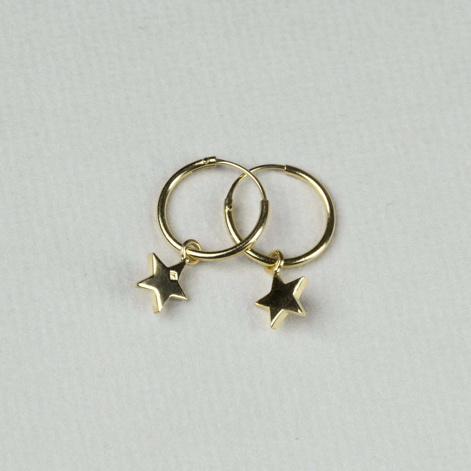 Star Charm Hoop Earrings