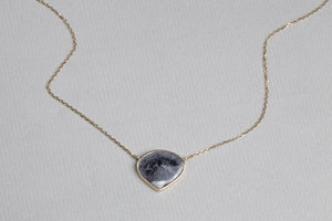 Grey Diamond Slice Necklace