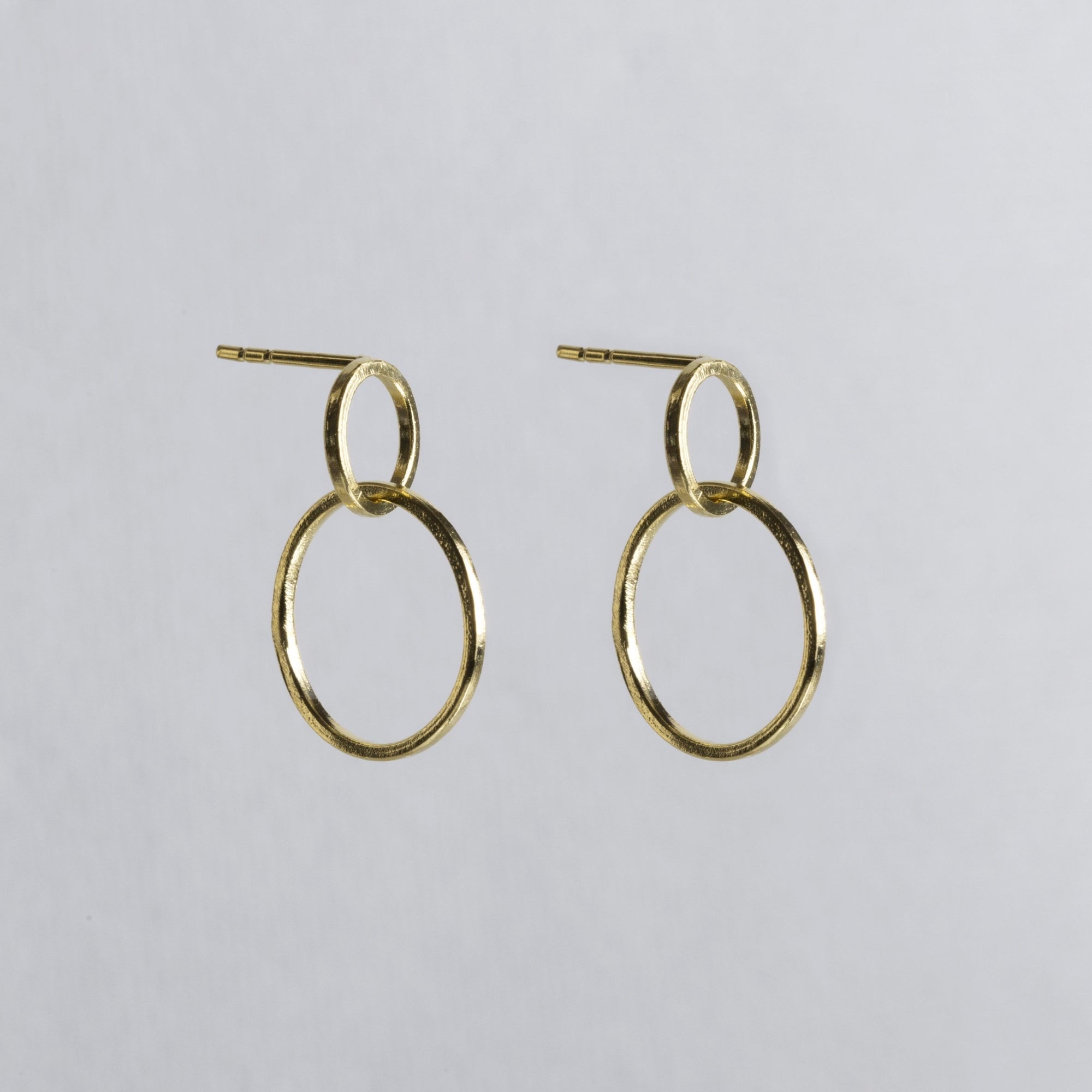 Gold Double Circle Studs