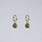 Charmed Hoop Earrings - Disc in yellow gold