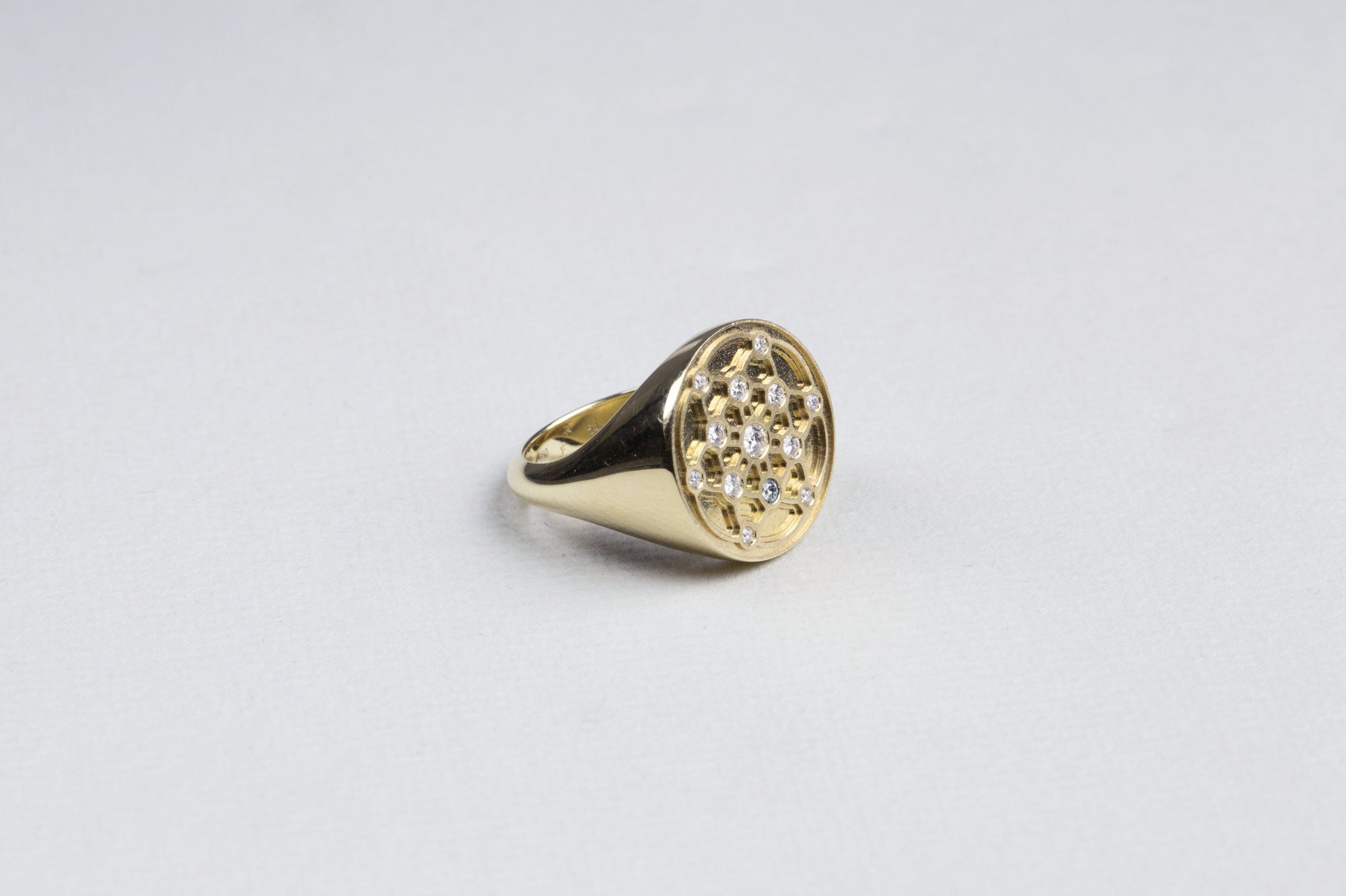 Gold Diamond Signet Ring