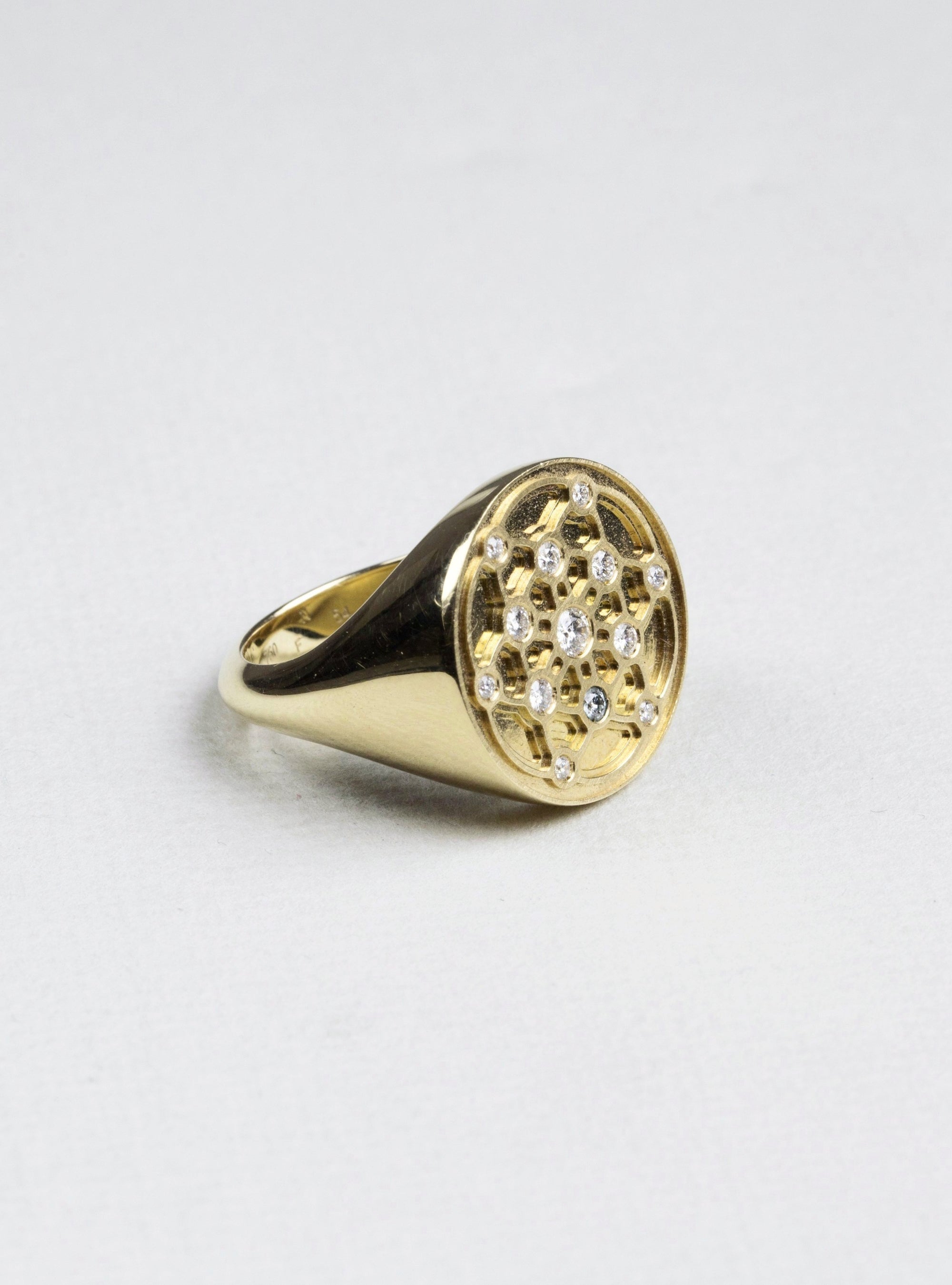 Gold Diamond Signet Ring